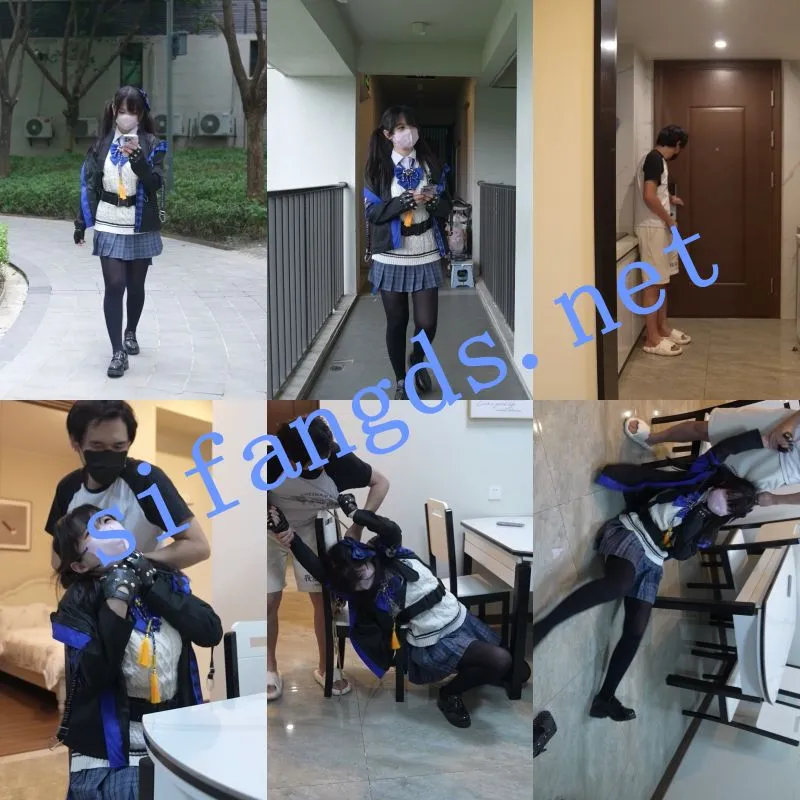 小雨从外面回来被变态跟踪潜入房间把女主勒死挣扎摆玩