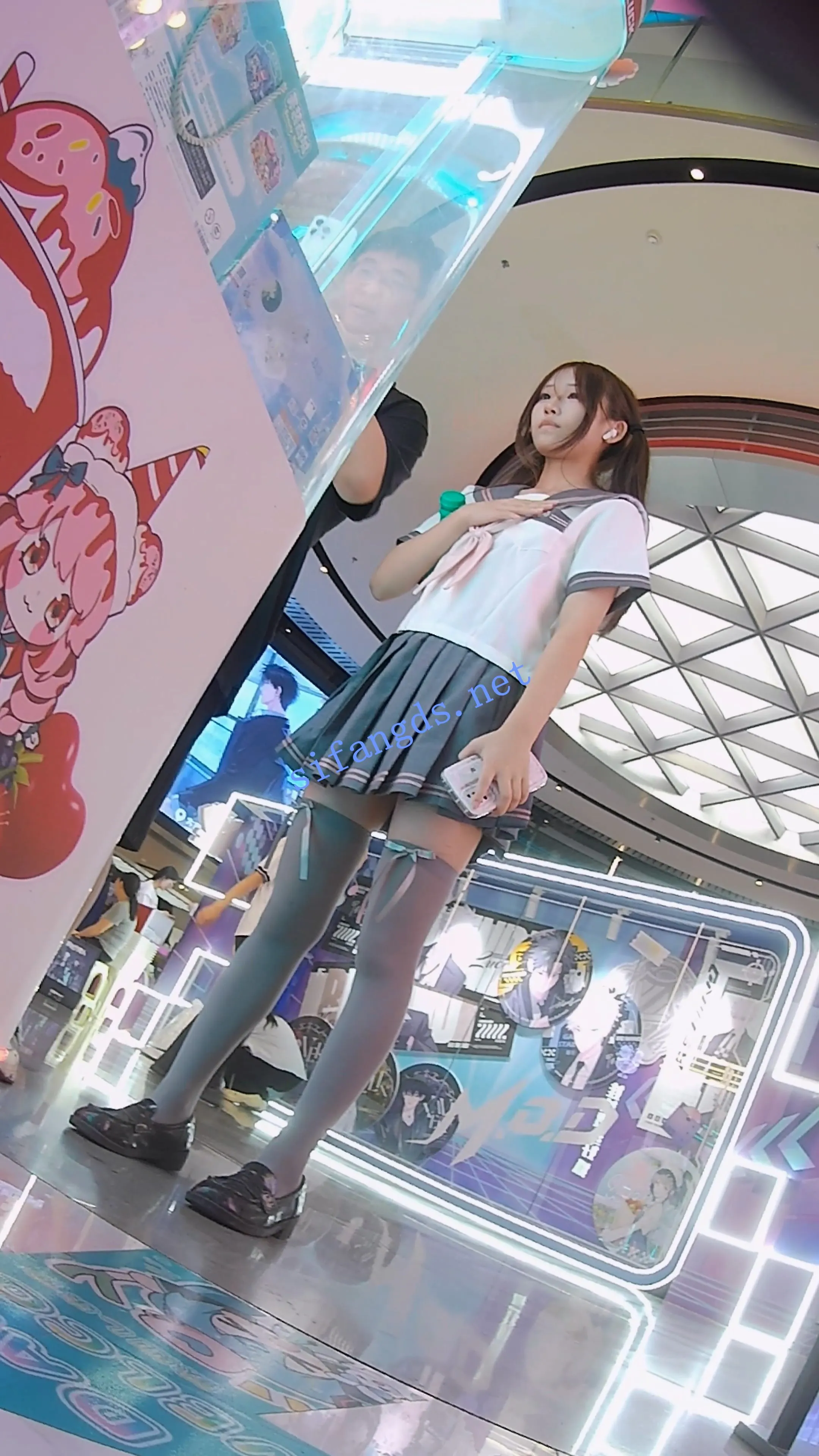 『D·D』-187-双马尾娇小萝莉，半腿灰丝，绝对领域，白窄内