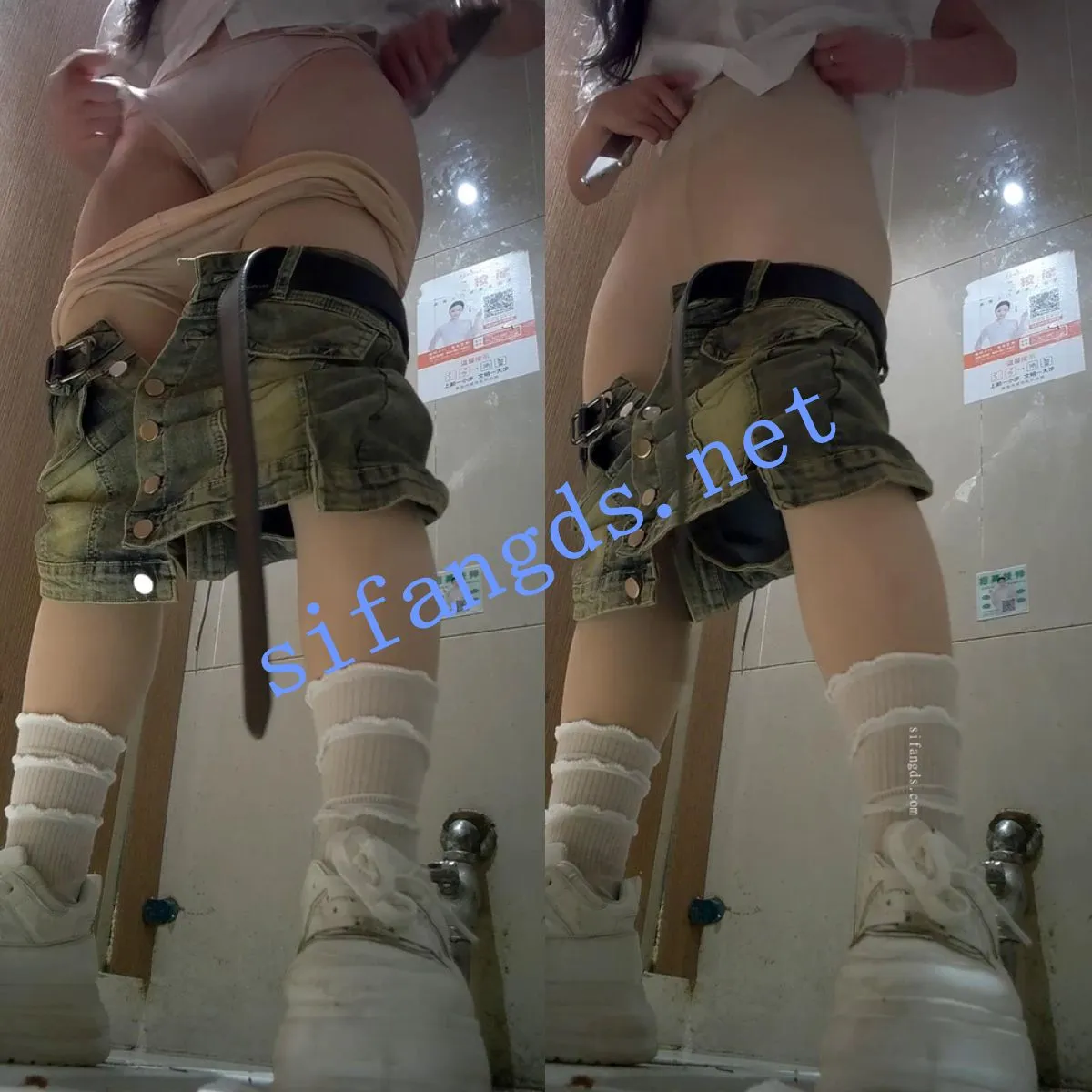 ❤️【厕拍】全景前拍 极品肉丝小姐姐 边尿边抖！